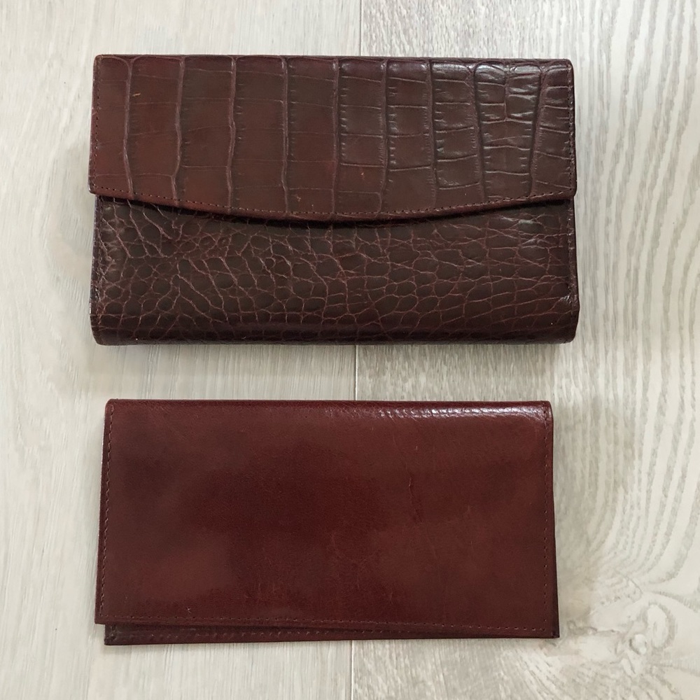 Crouch & Fitzgerald Leather Large Alligator Wallet Clutch